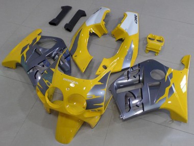 Custom 1988-1989 White Yellow Silver Honda CBR250RR MC19 Motorcycle Fairings