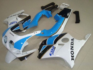 Custom 1988-1989 White Light Blue Glossy Black Honda CBR250RR MC19 Motorcycle Fairing