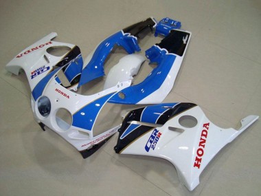 Custom 1988-1989 White Light Blue Glossy Black Honda CBR250RR MC19 Motorcycle Fairings