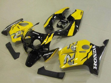 Custom 1988-1989 Yellow Glossy Black Honda CBR250RR MC19 Motorcycle Fairings