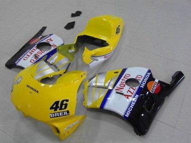 Custom 1990-1998 Yellow Silver White Red Nastro Azzurro Breil 46 Honda CBR250RR MC22 Motorcycle Fairings
