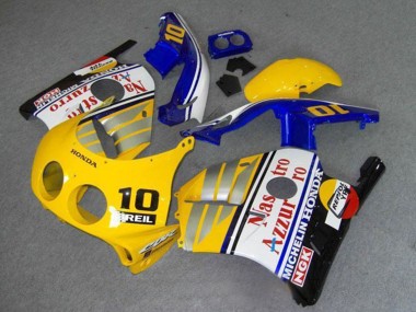 Custom 1990-1998 Yellow Blue Silver White Red Nastro Azzurro Breil 10 Honda CBR250RR MC22 Motorcycle Fairings