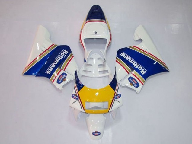 1994-1996 White Blue Yellow Gold Rothmans Honda NSR250R MC28 P4 Motorcycle Fairings