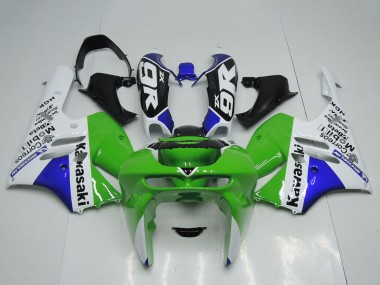 Custom 1994-1997 Green White Blue Kawasaki ZX9R Motorcycle Fairings