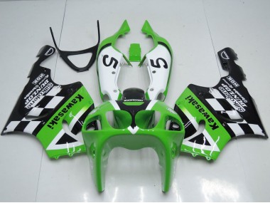 Custom 1996-2003 Green White Black 5 Kawasaki ZX7R Motorcycle Fairings