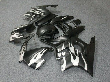 Custom 1995-1996 White Matte Black Flame Honda CBR600 F3 Motorcycle Fairings