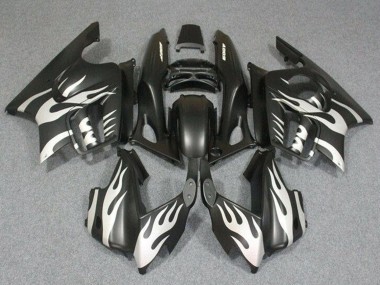 Custom 1995-1996 White Matte Black Flame Honda CBR600 F3 Motorcycle Fairings