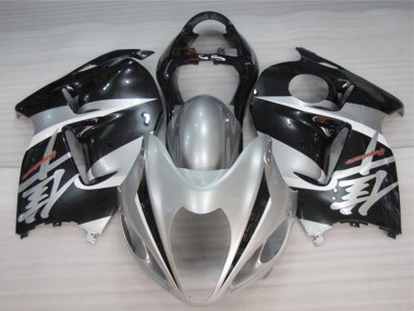Custom 1996-2007 Silver Black Suzuki GSXR 1300 Hayabusa Motorcycle Fairings