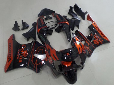 Custom 1998-1999 Glossy Black Red Corona Honda CBR900RR 919 Motorcycle Fairings