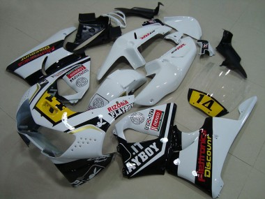 Custom 1998-1999 White Yellow Glossy Black Playboy 14 Honda CBR900RR 919 Motorcycle Fairings