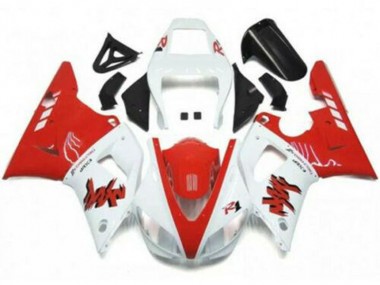 Custom 1998-1999 White Red Yamaha YZF R1 Motorcycle Fairings