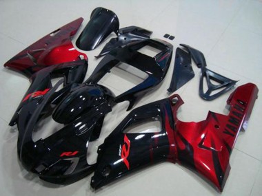 Custom 1998-1999 Glossy Black Red Yamaha YZF R1 Motorcycle Fairings