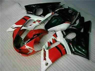 Custom 1998-2002 White Red Glossy Black Yamaha YZF R6 Motorcycle Fairing