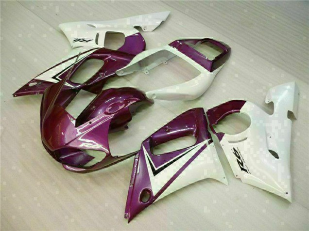1998-2002 White Purple Yamaha YZF R6 Motorcycle Fairings