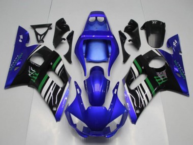 Custom 1998-2002 Blue White Green Black Monster Yamaha YZF R6 Motorcycle Fairings