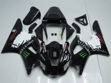 Custom 2000-2001 Glossy Black White Red Green Monster Yamaha YZF R1 Motorcycle Fairings