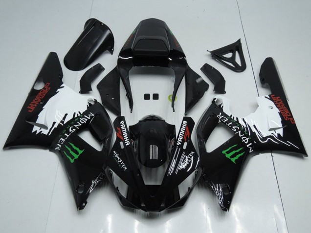 2000-2001 Glossy Black White Red Green Monster Yamaha YZF R1 Motorcycle Fairings