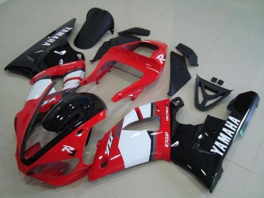 Custom 2000-2001 Red White Glossy Black Yamaha YZF R1 Motorcycle Fairings