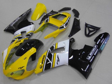 Custom 2000-2001 Yellow White Black Aniversary Motul Michelin Yamaha YZF R1 Motorcycle Fairings