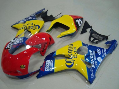 Custom 2000-2002 Yellow Red Blue Corona Racing Suzuki GSXR 1000 Motorcycle Fairings