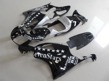 Custom 2000-2006 Glossy Black White SevenStars Honda VTR1000 Motorcycle Fairings