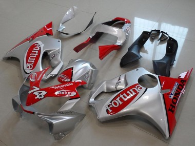Custom 2001-2003 Silver Red Fortuna Honda CBR600 F4i Motorcycle Fairings
