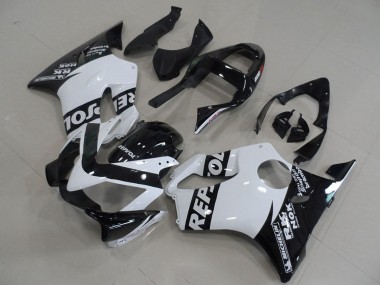 Custom 2001-2003 White Glossy Black Repsol Honda CBR600 F4i Motorcycle Fairings