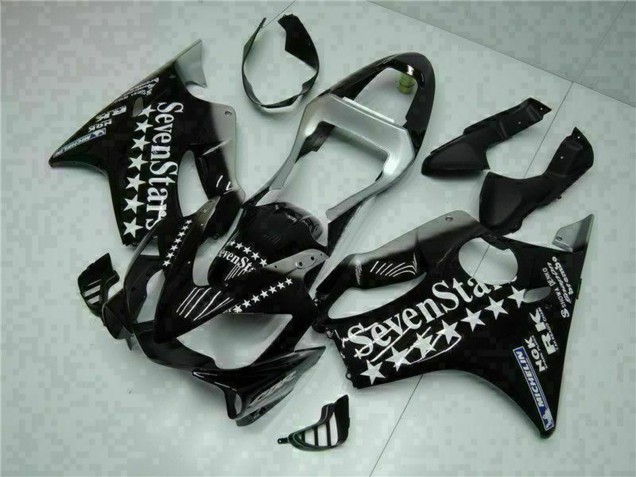 2001-2003 Glossy Black Silver SevenStars Honda CBR600 F4i Motorcycle Fairings