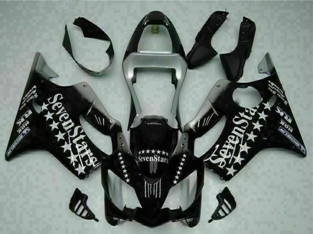 2001-2003 Glossy Black Silver SevenStars Honda CBR600 F4i Motorcycle Fairings