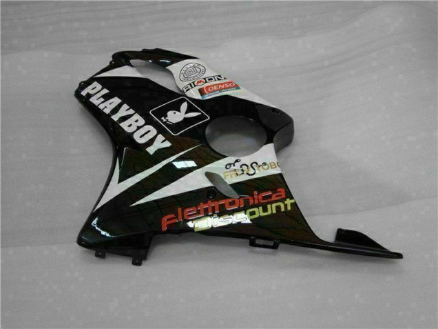 2001-2003 White Yellow Glossy Black Playboy Honda CBR600 F4i Motorcycle Fairings