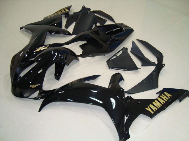 2002-2003 Glossy Black Gold Decals Yamaha YZF R1 Motorcycle Fairings