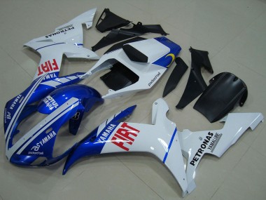 Custom 2002-2003 White Blue Red Fiat Yamaha YZF R1 Motorcycle Fairings