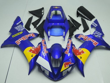 Custom 2002-2003 Blue Yellow Red Bull Yamaha YZF R1 Motorcycle Fairings