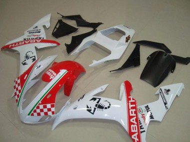 Custom 2002-2003 White Red Green Abarth Motul Michelin Yamaha YZF R1 Motorcycle Fairings
