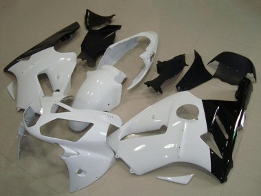 Custom 2002-2006 White Glossy Black Kawasaki ZX12R Motorcycle Fairing