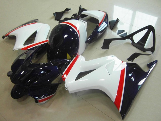 2002-2013 White Red Dark Blue Honda VFR 800 Motorcycle Fairing