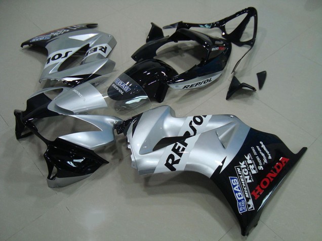 2002-2013 Silver Glossy Black Repsol Honda VFR 800 Motorcycle Fairing