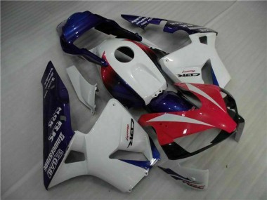 Custom 2003-2004 White Red Blue Honda CBR600RR Motorcycle Fairing