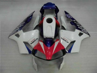 Custom 2003-2004 White Red Blue Honda CBR600RR Motorcycle Fairing