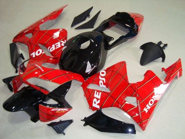 Custom 2003-2004 Red Glossy Black Spider Man White Repsol Honda CBR600RR Motorcycle Fairings