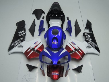 Custom 2003-2004 White Red Blue Glossy Black HRC Honda CBR600RR Motorcycle Fairings