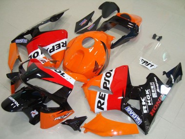 Custom 2003-2004 Orange White Red Glossy Black Repsol Honda CBR600RR Motorcycle Fairing