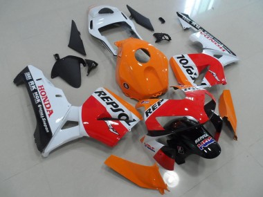 Custom 2003-2004 Orange White Red Glossy Black Repsol HRC Honda CBR600RR Motorcycle Fairings