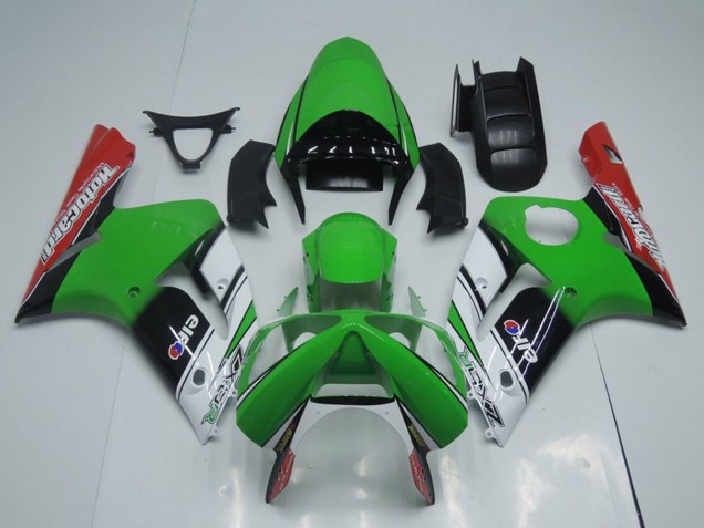 2003-2004 Green White Black Red Motocard Kawasaki ZX6R Motorcycle Fairings