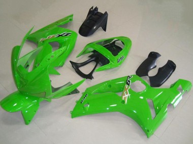 Custom 2003-2004 Green Kawasaki ZX6R Motorcycle Fairings