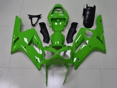 Custom 2003-2004 Green Kawasaki ZX6R Motorcycle Fairing