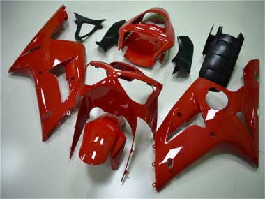 Custom 2003-2004 Red Kawasaki ZX6R Motorcycle Fairing Kits
