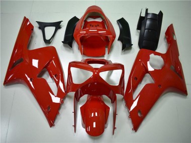 Custom 2003-2004 Red Kawasaki ZX6R Motorcycle Fairing Kits