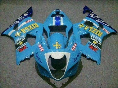 Custom 2003-2004 Blue White Yellow Rizla Suzuki GSXR 1000 Motorcycle Fairings