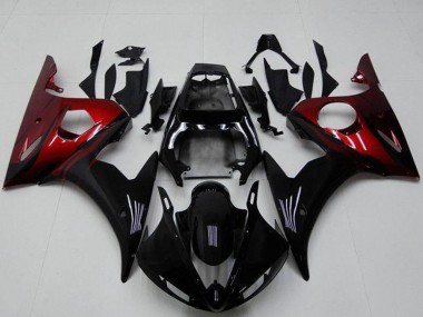 Custom 2003-2004 Glossy Black Red Yamaha YZF R6 Motorcycle Fairing Kits